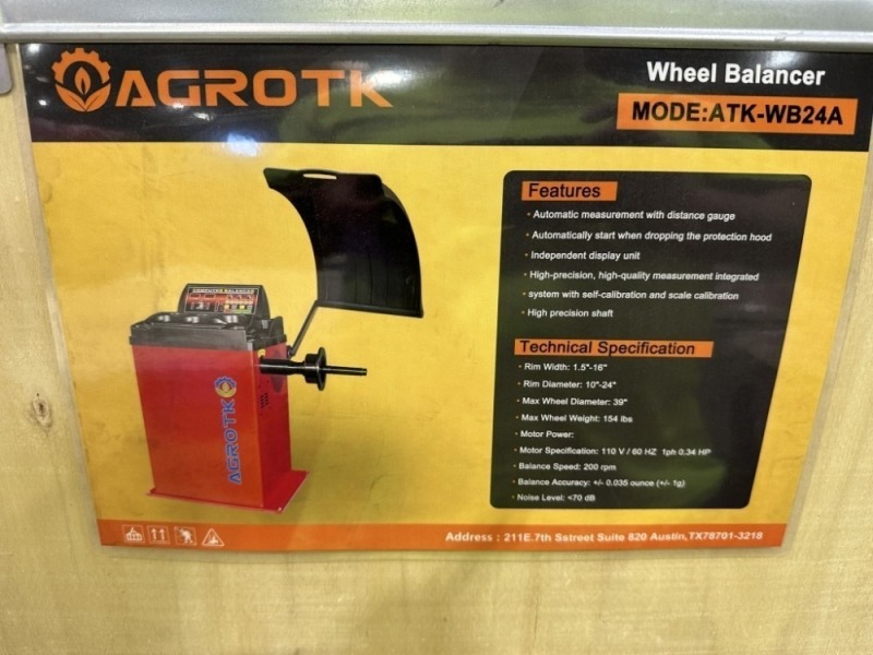 2026 AGT ATK-WB24A Wheel Balancer
