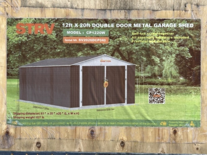 2026 Starvox CP1220W Metal Garage Shed