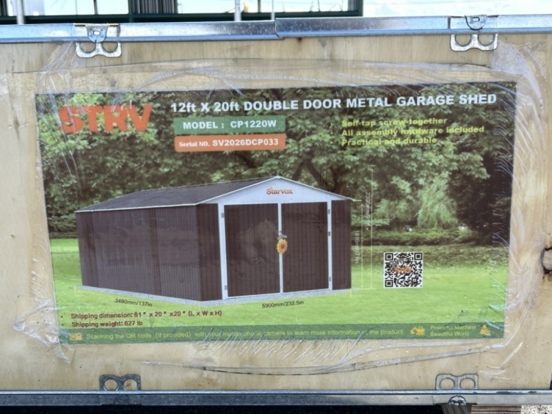 2026 Starvox CP1220W Metal Garage Shed