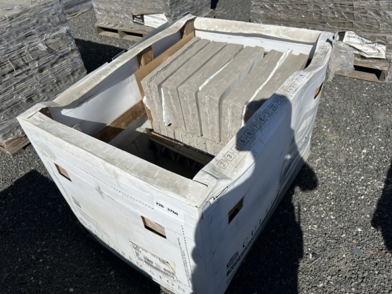Flat Gray Wall Cap Stones, Qty. 12