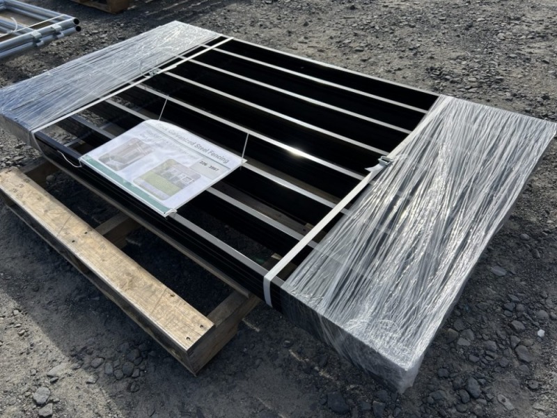 2026 Black Steel Fence Panels, Qty. 5