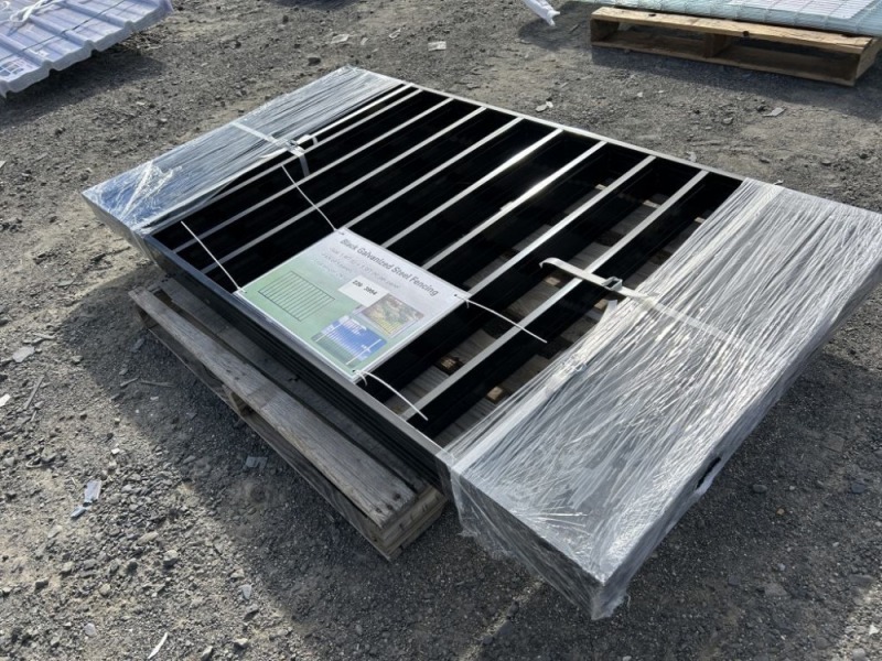2026 Black Steel Fence Panels, Qty. 5