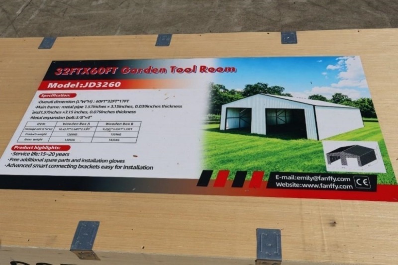 2026 Aboss JD3260 Double Garage Metal Shed