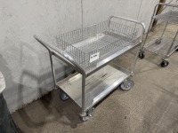 2 Tier Metal Utility Cart w/Metal Basket