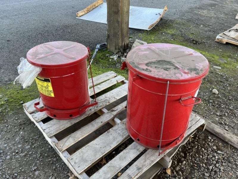 Justrite Oil Waste Cans, Qty. 2